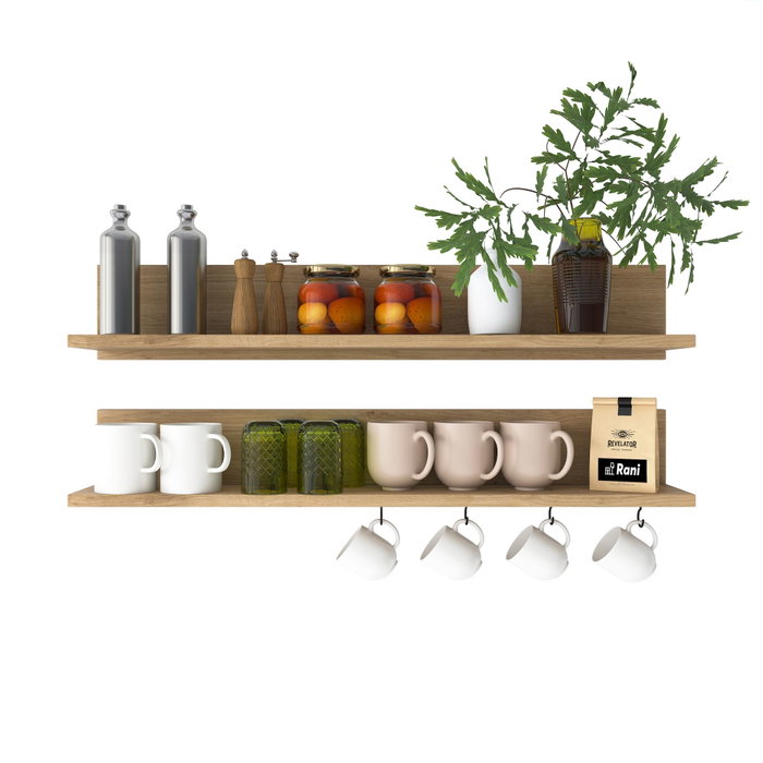 Hanah Home AE106 - 4684 Estantería de Pared Nogal